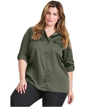 Avenue Sateen Utility Shirt - Green