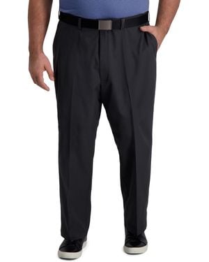 Haggar Big & Tall Cool Right Performance Flex Classic Fit Flat Front Pant - Gray