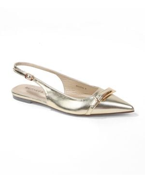 BERNESS Chantal Pointed Toe Slingback Flats - White
