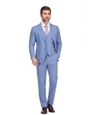 Braveman 3-piece Classic Fit Performance Stretch Suit - Blue