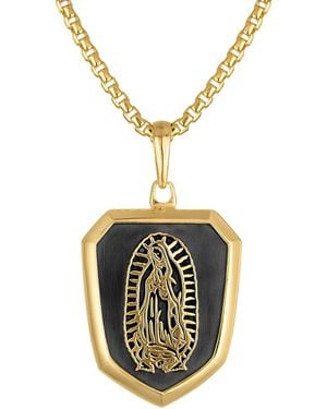 Bulova Our Lady Of Guadalupe Two-tone Sterling Silver Pendant Necklace - Metallic
