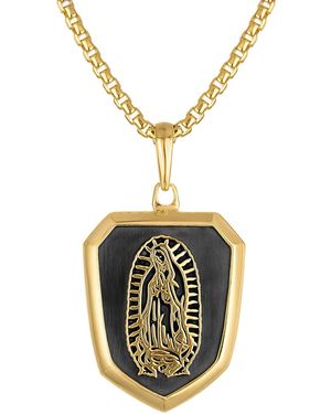 Bulova Our Lady Of Guadalupe Two-tone Sterling Silver Pendant Necklace - Metallic