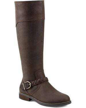 Earth Mira Round Toe High Shaft Casual Regular Calf Boots - Brown