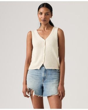 Levi's Sleeveless V-neck Cotton Vest - Blue