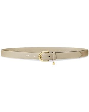Ralph Lauren Charm Crosshatch Leather Belt - Natural