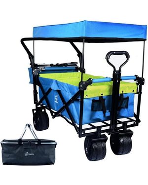 Echtpeak 140l 220 Lbs Collapsible Wagon - Blue