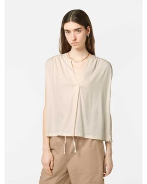 Scotch & Soda Drapey V-neck T-shirt - Natural
