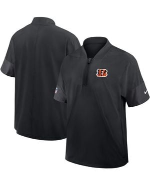 Nike Washington Commanders Sideline Short Sleeve Quarter-zip Performance Coach Jacket - Black