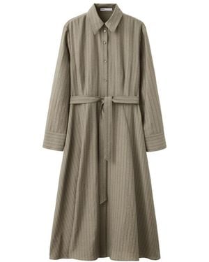 Mango Patricia A-line Belted Shirt Dress - Natural