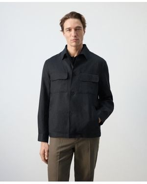Mango Ruched-back Lyocell Jacket - Black