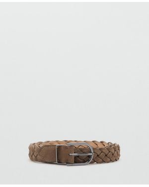 Mango Braided Leather Belt - Multicolor
