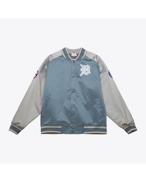 Mitchell & Ness Detroit Tigers Thunderstorm Head Coach Lightweight Satin Full-snap Jacket - Blue