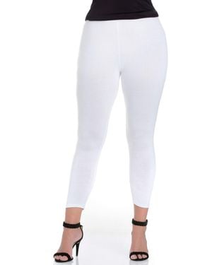 24seven Comfort Apparel Plus Size Comfortable Ankle Length leggings - White