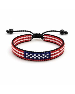 Sawa Sawa Black & White Love Beaded Bracelet Handmade - Red