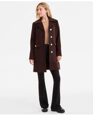 Michael Kors Michael Collared Button Front Coat Exclusively At Macys P Xxs Xxl - Brown