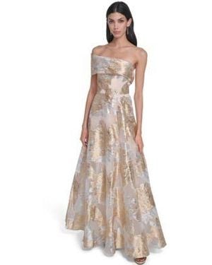 Eliza J One Shoulder Ball Gown - Natural