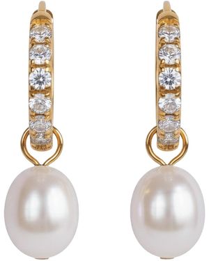 Lola Ade Isla -tone Pearl Hoop Earrings - Metallic