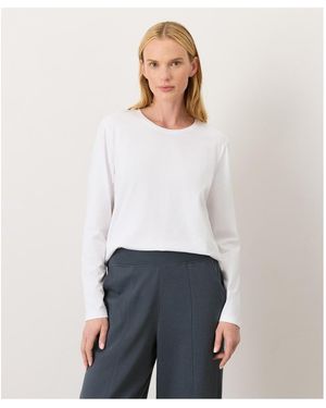 Pact Organic Cotton Luxe Signature Long Sleeve Tee - White