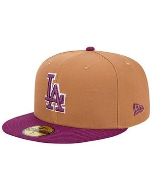 KTZ Brown/purple Los Angeles Dodgers Two-tone Color Pack 59fifty Fitted Hat
