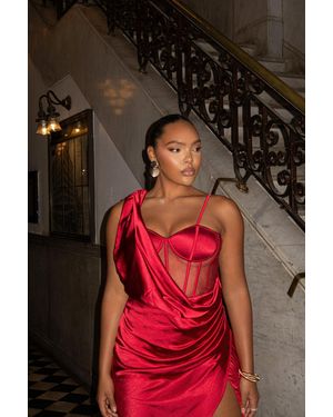 JLUXLABEL Celestina Draped Maxi Dress in Red | Lyst