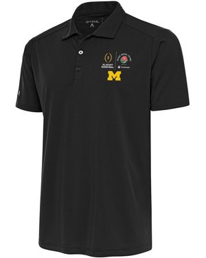 Antigua Michigan Wolverines College Football Playoff 2024 Rose Bowl Tribute Polo - Black