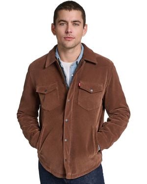 Levi's Faux Suede Western Shirt Jacket - Brown