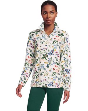Lands' End Petite Anyweather Fleece Quarter Zip Pullover - White