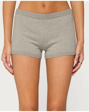 Edikted Edele Knit Micro Shorts - Gray