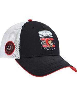 Fanatics Black/white Ottawa Senators Authentic Pro Draft Podium Trucker Adjustable Hat - Blue