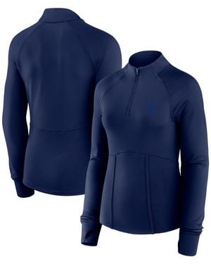 Fanatics Boston Red Sox Elements Raglan Tri-blend Quarter-zip Sweatshirt - Blue
