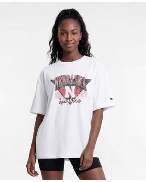 Champion Nebraska Huskers Retro Oversized T-shirt - White