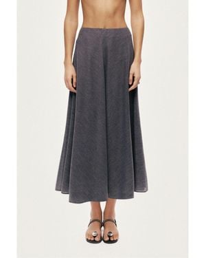 Nocturne Flowing Midi Skirt - Blue