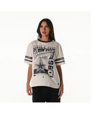 The Wild Collective Dallas Cowboys Drop Shoulder Oversized Boyfriend T-shirt - White