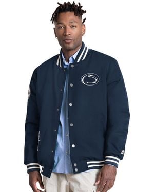 Starter Penn State Nittany Lions Spectator Varsity Full Snap Jacket - Blue