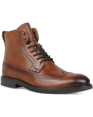 BarIII Leather Block-heel Dress Boots - Brown