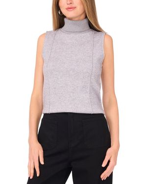 Vince Camuto Sleeveless Ribbed Turtleneck Sweater - Purple