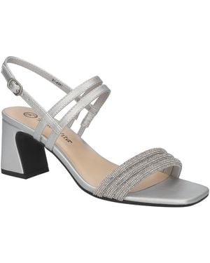 Bella Vita Majesty Square Toe Block Heel Sandals - Metallic