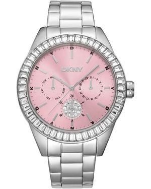 DKNY Quartz Nolita Multi Glitz Stainless Steel Bracelet Watch - Pink