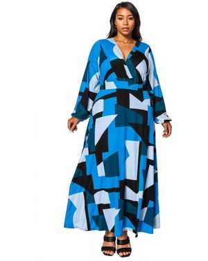 L I V D Plus Size Bellaire Maxi Dress - Blue