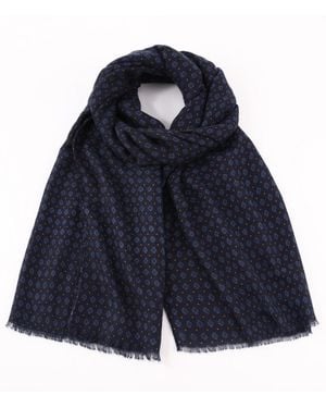 Ted Baker Floral Fringed Brushpo Wrap Scarf - Blue