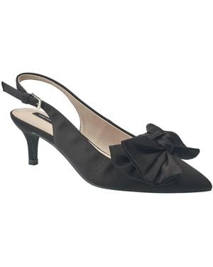 French Connection On Dress Shoe With 1" Kitten Heel With Adjustable - Black