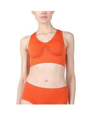 Memoi Lleva Seamless Shaping Racerback Sports Bra - Orange