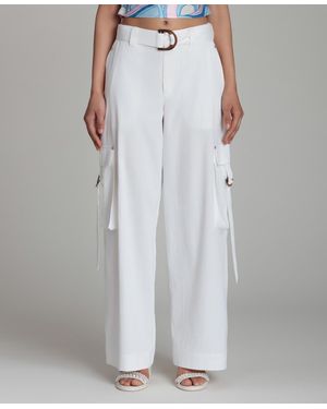 Avec Les Filles Mid-rise Wide-leg Pants - White