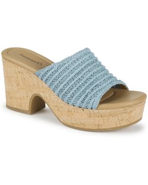 BareTraps Teah Slip-on Wedge Sandals - Blue