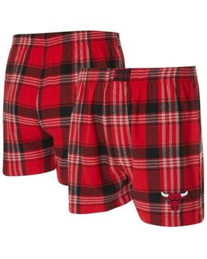 Concepts Sport Chicago Bulls Region Flannel Boxer Shorts - Red