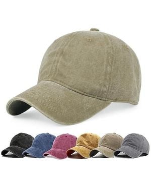 FURLING Washed Distressed Twill Cotton Baseball Cap - Green