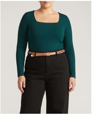 UNIVERSAL STANDARD Plus Size Agatha Liquid Jersey Top - Green
