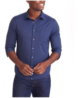 UNTUCKit Slim Fit Wrinkle-free Performance Gironde Button Up Shirt - Blue
