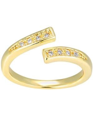 Adornia Cubic Zirconia Floating Bands Open Adjustable Toe Ring - Metallic