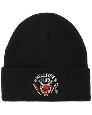 Stranger Things Hellfire Club Embroidery On Black Acrylic Knit Cuff Beanie